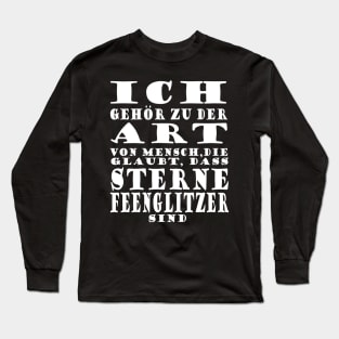 Sterne Feenglitzer Mädchen Einhorn Spruch Long Sleeve T-Shirt